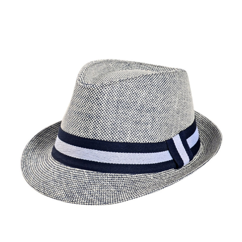 SHOWERSMILE Grey Jazz Hat Men Classic Patchwork Fedora Hats Male British Style Brand 2022 Summer Outdoor Bucket Hats And Caps