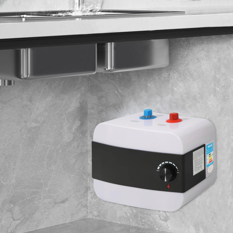 Electric Water Heater，1500W Quick Heating Continuous Storage，6L Water Storage Stainless Steel Water Heater Supply Hot Water