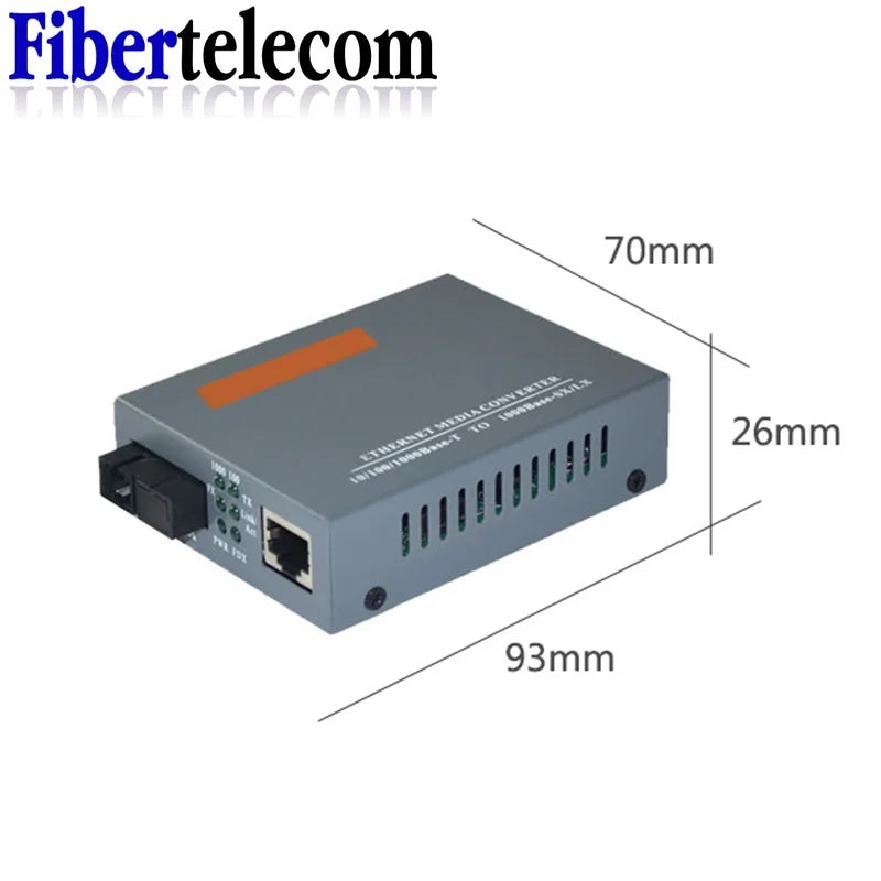 Gigabit Fiber Optical Media Converter HTB-GS-03 1000Mbps  Single Fiber SC Port External Power Supply Optical fiber transmitter