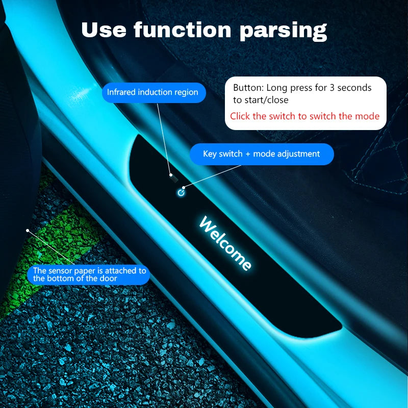 Customized For BYD Atto 3 EV yuan song han 2022 2023 Car Welcome Door illuminated Sill Light Logo Lamp LED Car Pedal Decoration
