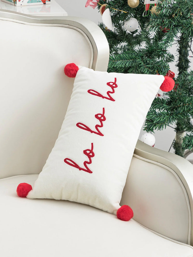 A red letter waist pillowcase with Nordic modern embroidery technology used for Christmas decoration, sofa, indoor bedroom