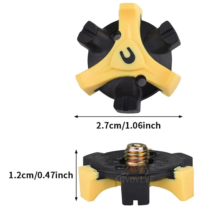 14 Pieces Metal Golf Shoes Spikes Stinger Easy Replacement Thread Screw Studs Shoes Cleats Yellow Golf Replacement Spikes