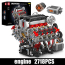 Mould King 10130 Technical Car Engine Toys The Motorized F488 Supercar V8 Engine Building Block Brick Kids Christmas Gift