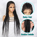 36 inches Synthetic Lace Front Wig Braided Wigs Braid African With Baby Hair Braids Wigs Full Lace Braided Wigs