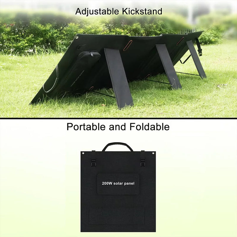 SOLARPLAY 200W 18V Solar Panel Kit Foldable Solar Panel Outdoor Rechargeable Solar Charger For Portable Camping Power Station