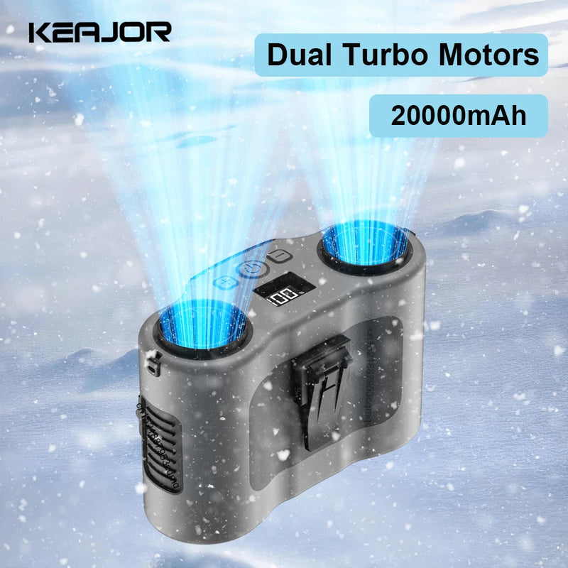 Outdoor Portable Waist Fan 20000mAh Rechargeable Portable Hanging Neck Fan Outdoor Travel Sports Waist Clip Fan with Power Bank