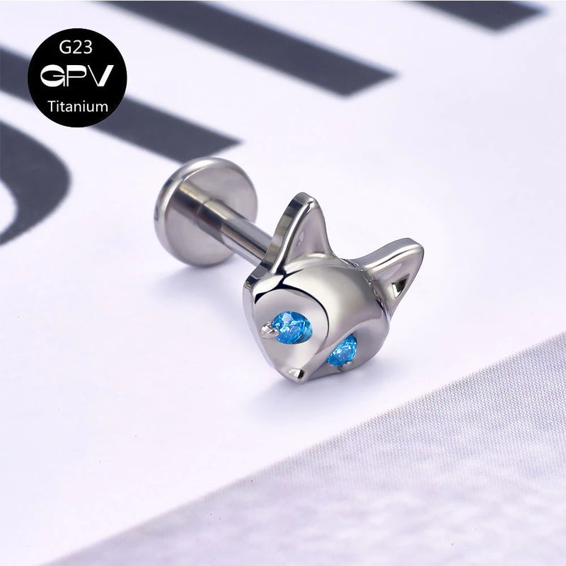 G23 Pure Titanium Little Fox's Tears Exquisite Earbone Nail Earscreen Perforated Jewelry Male and Female Earnail Nose Nail