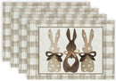2024 Easter Rabbit Table Runner Linen Bunny Dining Table Cloth Placemat Spring Holiday Happy Easter Decoration for Home Kitchen