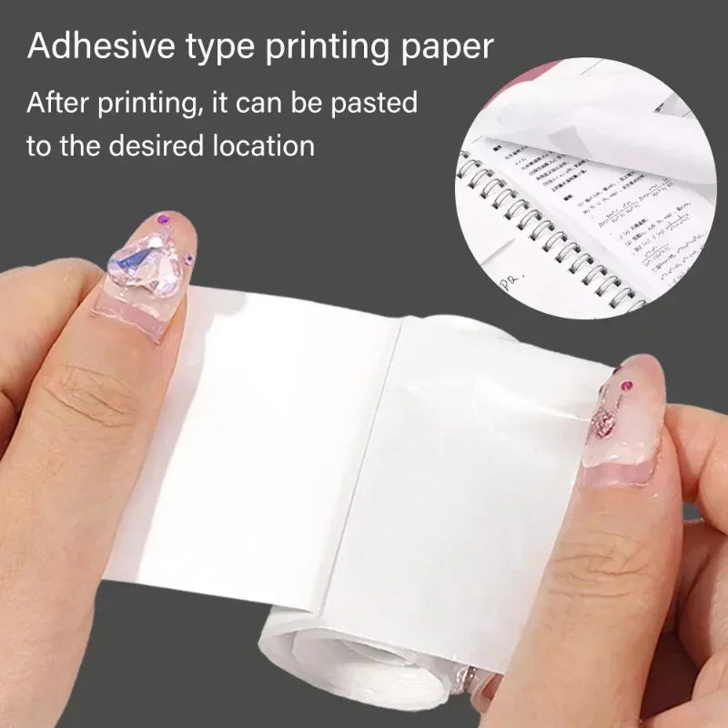 5Rolls Mini Printer Thermal Paper Label Sticker Colorful Self-adhesive Thermal Printing Paper Inkless Printing for Photo Picture