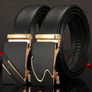 1pc Men's Belt Leather Belt Metal Automatic Buckle Brand Luxury Business Fashion Design Waist Belt for Men Strap Male Jeans Belt