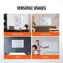 VEVOR Magnetic Glass Whiteboard 36"x24"/48"x32"/72"x36" Dry Erase Board Wall-Mount Large Frameless Glassboard for School Office