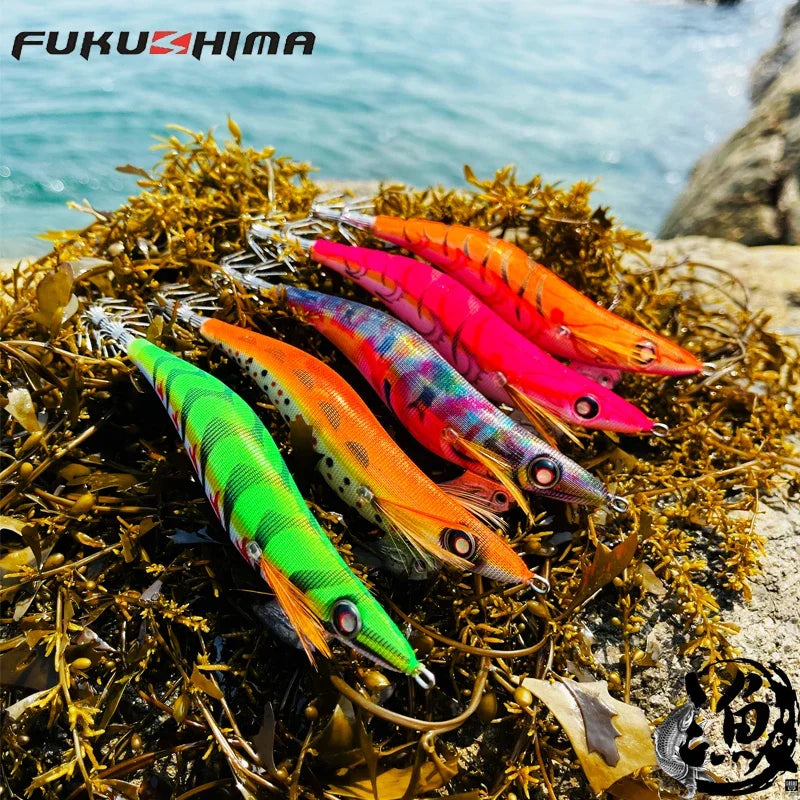 Taiwan Mojiang EO luminous wood shrimp squid hook false bait Luya bait soft silk cuttlefish hook bait wood hook 3.5