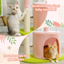Flower Cat Tree for Indoor Cats, Small Cat Tower with Sisal Scratching Post, Soft Condo, Plush Perches, Fluffy Balls, Cat Toys