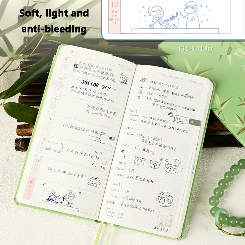 NEW Kinbor Cute Weekly Planner, 2025 Self-management Efficiency Plan Notebook, Portable Small Handbook To-Do List Stay Organized