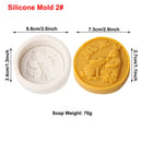 Easter Rabbit Silicone Soap Mold Bunny with Flower Round Silicone Molds Diy Cake Decorative Mousse Baking Tool Festival Gifts