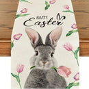 2025 Easter Rabbit Table Runner Linen Bunny Dining Table Cloth Placemat Spring Holiday Happy Easter Decoration For Home Kitchen
