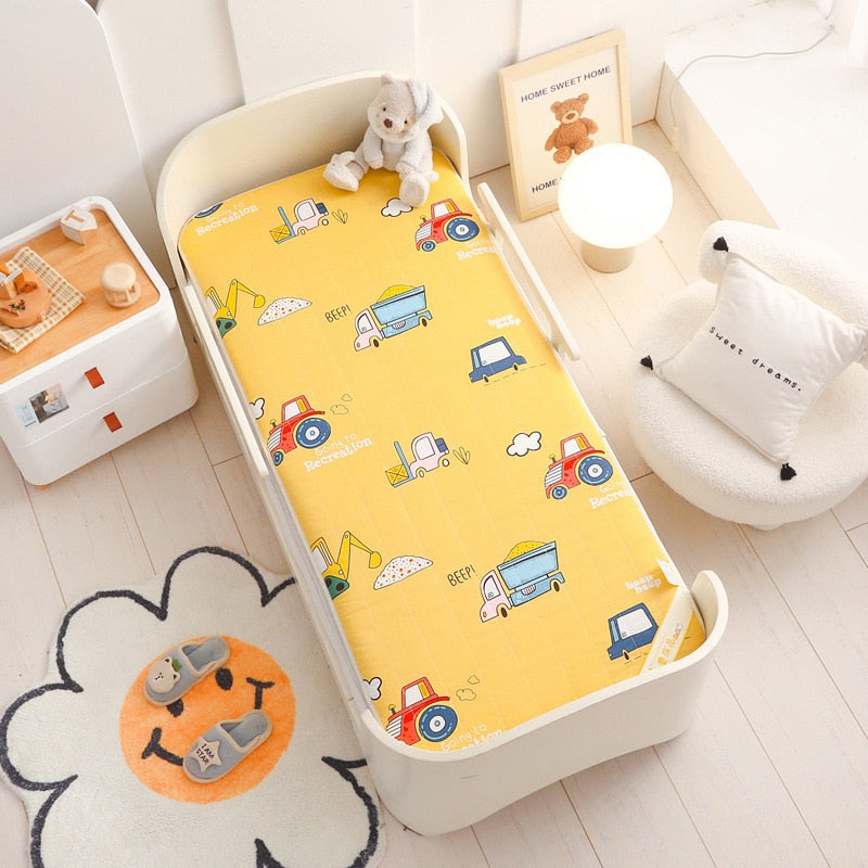 Crib Mattress Toddler Bed Mattress Pad Double Sides Cotton Mesh Baby Bedding Set  Boys Girls Infant Bed Set 120x60cm