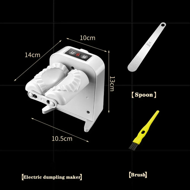 Automatic Electric Dumpling Machine, Homemade, Dumpling Machine, Kitchen Automatic Rapid Prototyping Mold with A Spoon and Brush