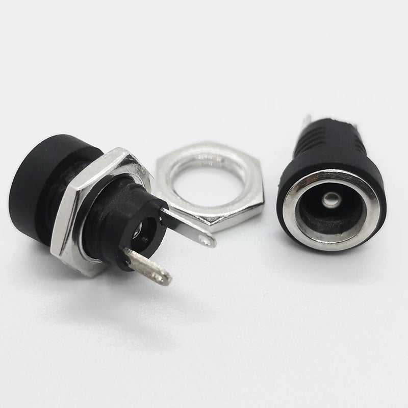 10Pcs 5.5 x 2.1/2.5mm DC-022B DC Jack Adapter 3A 12V 3.5x1.3 DC022B DC Power Supply Charging Socket Female Panel Mount Connector