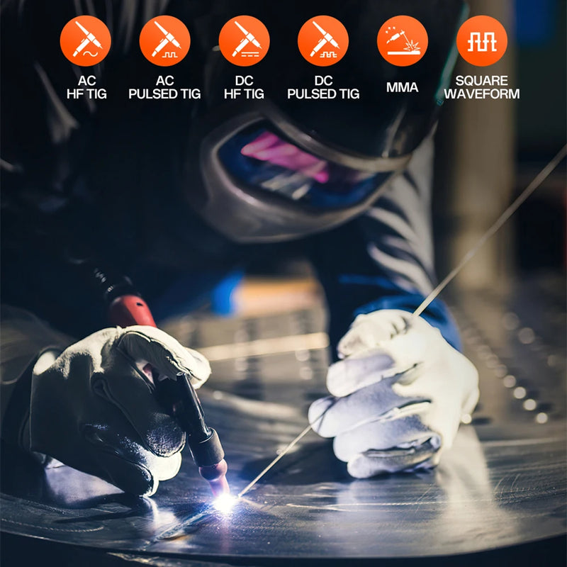 HITBOX HBT250P AC/DC Aluminium Tig Welding Machine IGBT Inverter 2T/4T HF TIG/MMA ARC Stick Argon Precise Digital Pulse Welder