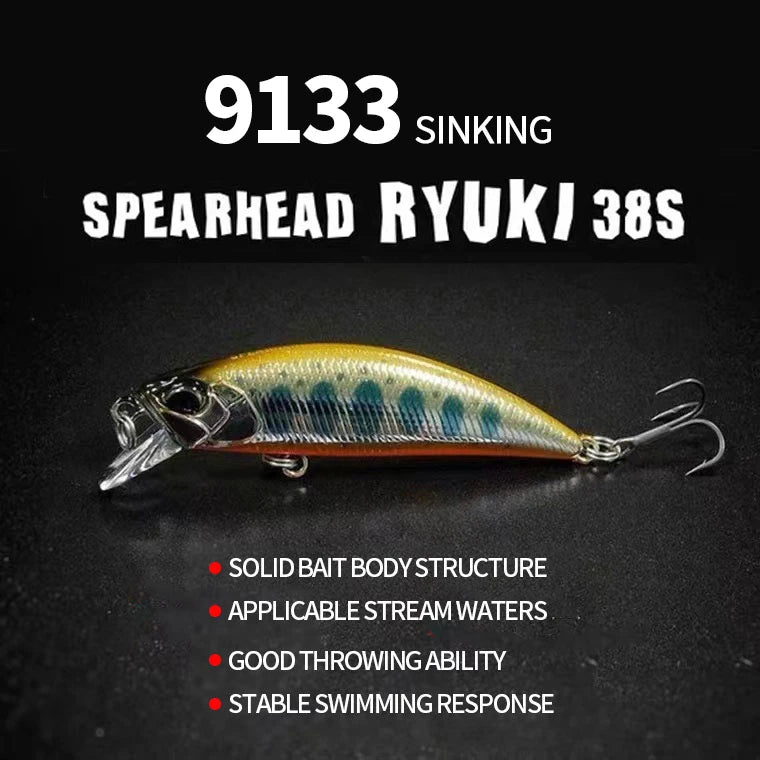 2023 Hot 38Mm 3.2G Mini Sinking Minnow Fishing Lures Jerkbaits Peche Artificial Bait Wobbler Lure for Trout Bass Carp Fishing