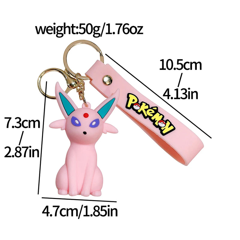 Pokemon Action Figure Pikachu Keychain Anime Cute Snorlax Eevee Backpack Pendant Doll Car Key Ring Ornaments Jewelry Kids Gifts