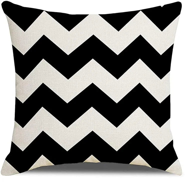 Black Geometric Linen Cushion Cover, Home Decor, Living Room Sofa Pillow Cover Decor, Suitable for Bedroom Car 40x40 60x60 50x50