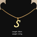 Initial Necklace for Men Women Boys Girls, 18K Gold Plated 26 Letters Pendant Necklace, Personalized Jewelry Father's Day Gifts