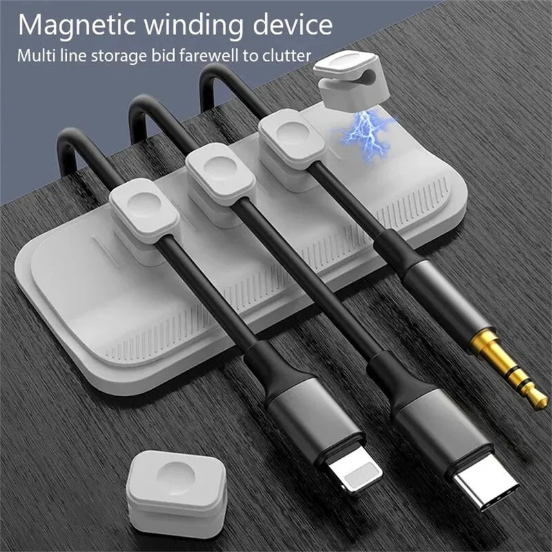 Universal Magnetic Cord Organizer Wire Clip Holder Keeper Mouse Earphone Cable Support USB Type C Micro Cold Management Wire