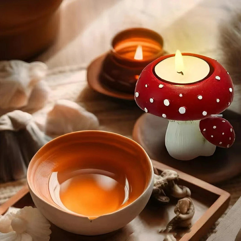 Candlestick 1PC small mushroom home decoration resin craft decoration Creative table Bedroom Living Room shop