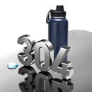 Stainless Steel Vacuum Insulated Water Bottle, Wide Mouth Sports Bottle, Leak Proof Lid with Cord