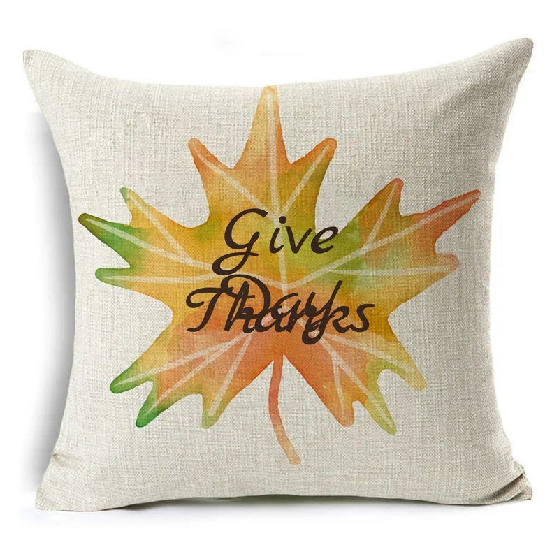 Thanksgiving Pumpkin Plant Pillowcases Linen Decor Throw Cushion Cover For Car Sofa Pillowcase Outdoor Garden Home Decoration