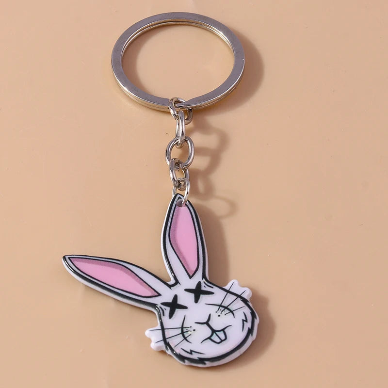 Cute Funny Easter Chicken Hen Keychain Animal Keyring Pendants for Women Girls Handbag Accessories DIY Jewelry Gifts