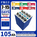 3.2V Lifepo4 Battery 105AH Brand New Lithium Iron Phosphate Cell DIY 12V 24V 48V for Camping Boat Golf Cart RV EV Forklift