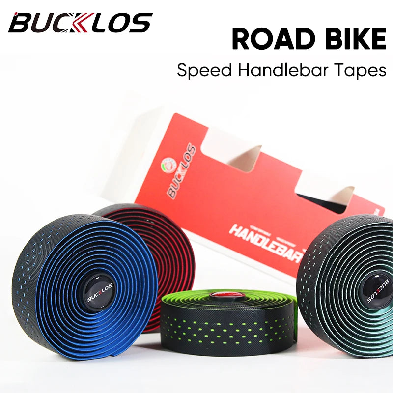 BUCKLOS Road Bike Handlebar Tape Cycling Handle Bar Wrap Non-Slip Speed Racing Handlebar Braid Strap Belt Bicycle Accessories