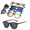 6 In 1 Changed Lens 5 Lenes Magnet Sunglasses Mirrored Sunglasses Glasses Men Polarized Custom Prescription