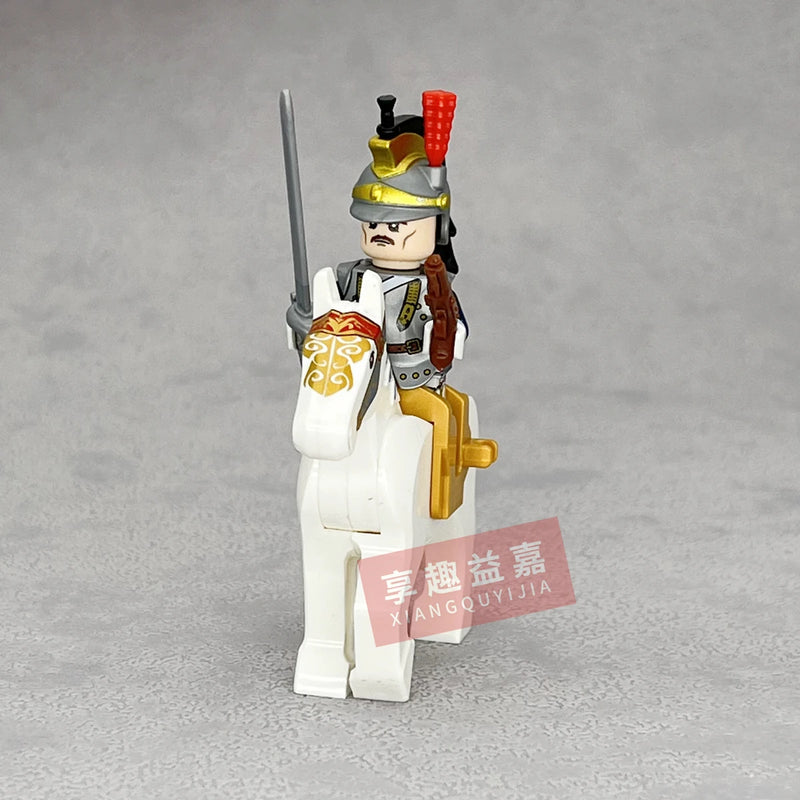 Medieval Napoleonic War French Dragoon British Soldiers Pirates Figures Army Scottish Fuisiler Building Blocks Weapons Brick Toy