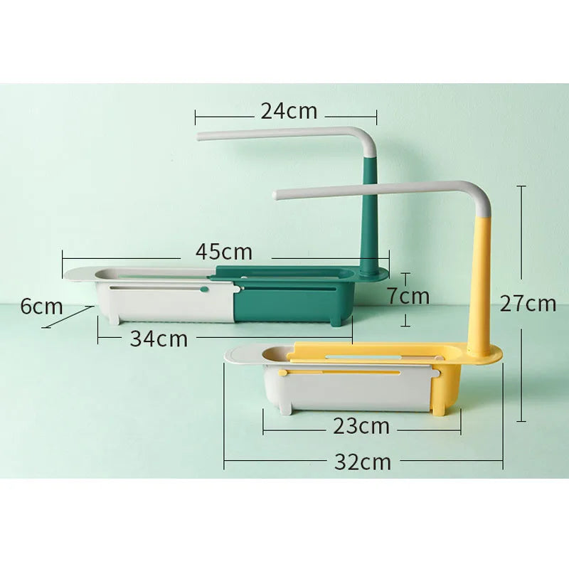 Telescopic Sink Shelf Kitchen Sink Drain Rack Storage Basket Kitchen Gadgets Accessories Tool Sinks Organizer Soap Sponge Holder