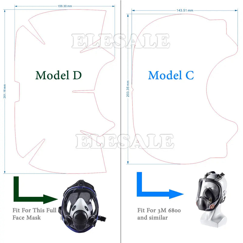 High Quality Protective Film For 6800 Gas Respirator Full Face Mask Window Screen Protector Painting Spraying Mask