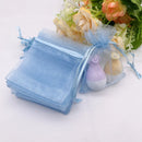 Sky Blue Gift Bag, Drawstring Organza Bag, Wedding Packaging, Jewelry Storage Bags, Mesh Sachet Pouch, 100Pcs