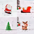 Christmas Figurines Miniatures Santa Claus Snowman Elk Ornaments for Home Merry Christmas Decoration Party Resin Craft New Year
