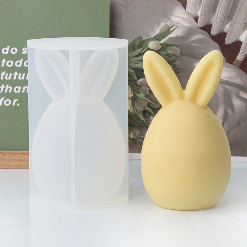 Easter Egg Bunny Silicone Candle Mold 3D Faceless Rabbit Head Aroma Soap Plaster Resin Mould Candle Making Supplies Home Decor