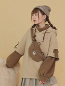 2XL Kawaii Hoodie Harajuku Bear Hooded Sweatshirt Women Korean Long Sleeve Oversized Hoodies Sweet Y2K Warm Winter Anime Hoodie