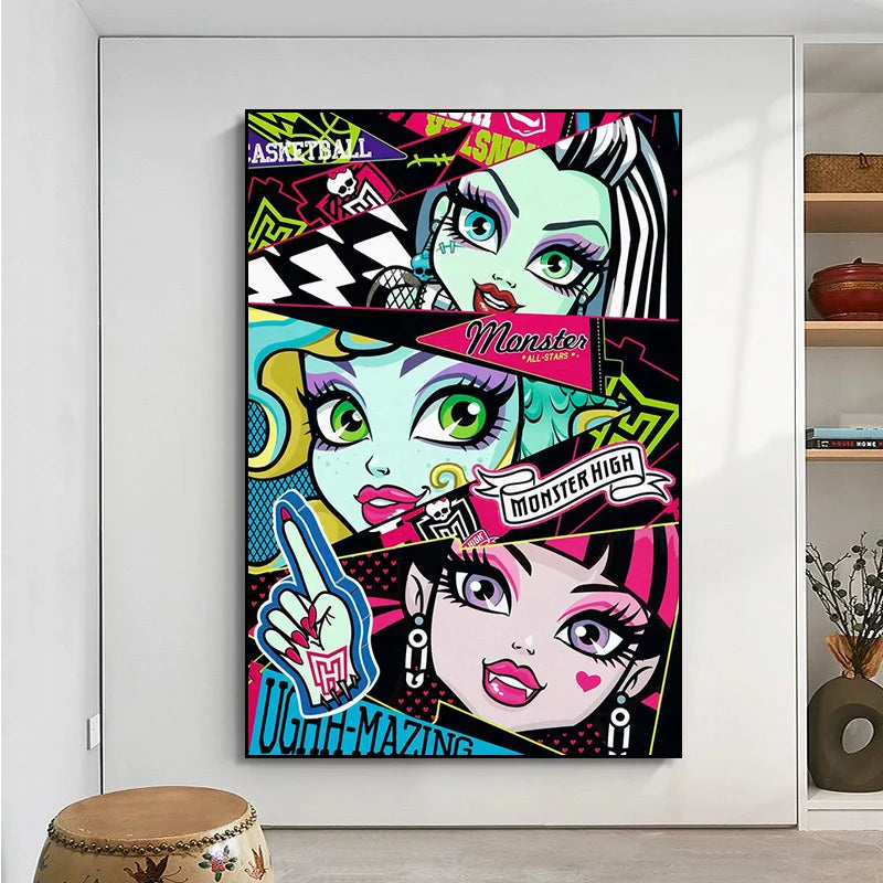 Cartoon Monster High Classic Anime Poster HD Quality Poster Wall Art Painting Study Posters Wall Stickers