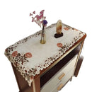 Popular satin Rose flower Embroidery table place mat Christmas pad dish dining placemat cup coaster coffee tea doily kitchen