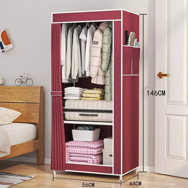 Simple Wardrobe Foldable Closet Minimalism Fabric Storage Cabinet Dust Proof Foldable Clothing Hanger Bedroom Clothing Cabinet