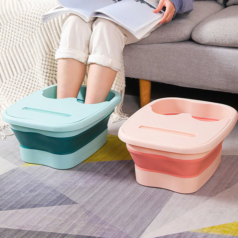 Portable Footbath Massage Bucket Easy To Store Foldable Foot Bath Tray Collapsible Foot Soak Bucket for Soaking Feet
