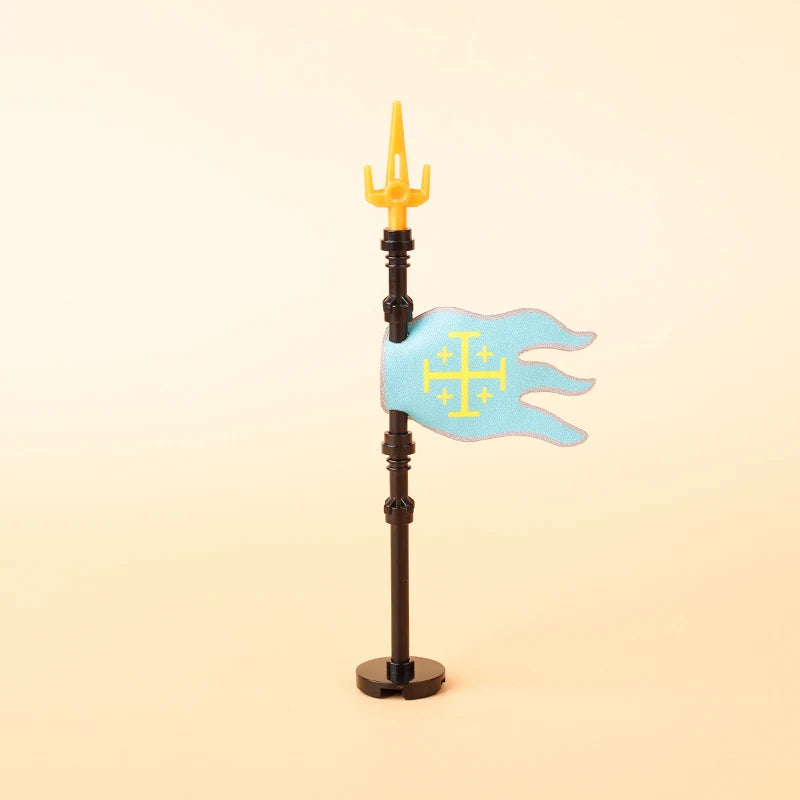Medieval Castle Knight Figures Flag Building Blocks Ancient Holy Rome Military Army Soldier Weapons MOC Accessory Bricks Kid Toy
