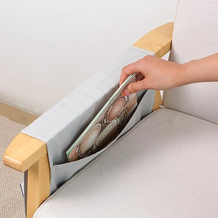 Sofa Armrest Organizer With 4 Pockets Armchair Hanging Storage Bag for TV Remote Control Cellphone Books Storage Pouch