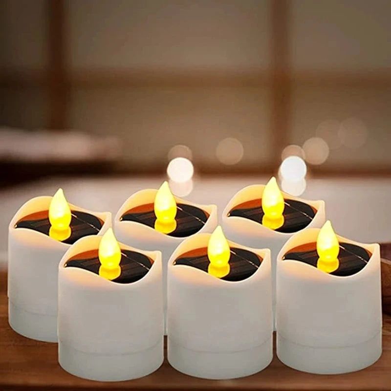 Outdoor patio waterproof light energy rechargeable LED candle lights Christmas decoration solar candle lights